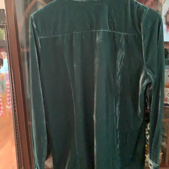 Coldwater Creek tunic  top velvet like green - Picture 4 of 4